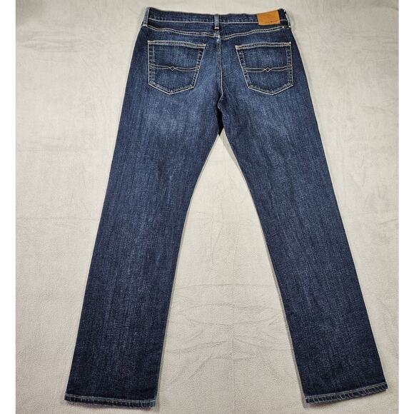 Lucky Brand Jeans Mens 34x30.75 410 Athletic Straight Blue Mid Rise Dark Wash - Picture 7 of 13